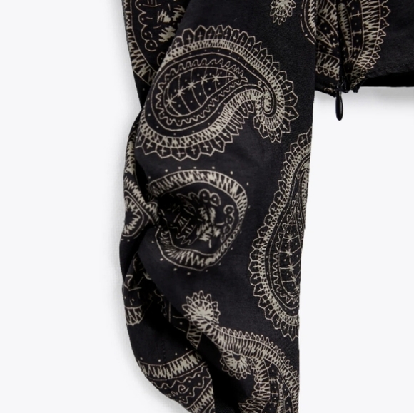 ZARA printed paisley long sleeves top size Medium  NEW - Picture 8 of 15